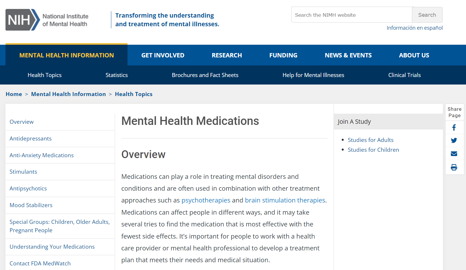 NIMH — Mental Health Medications